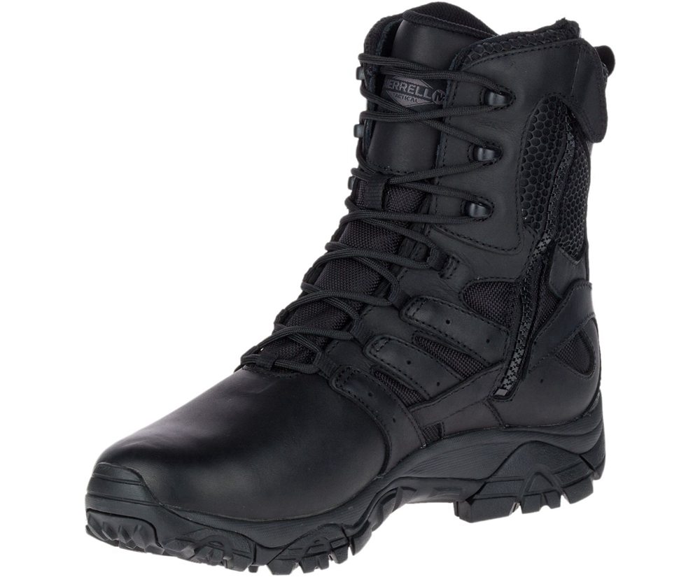 Kozaki Merrell Damskie Czarne - Moab 2 8\" Tactical Response Waterproof - 943806-YUN